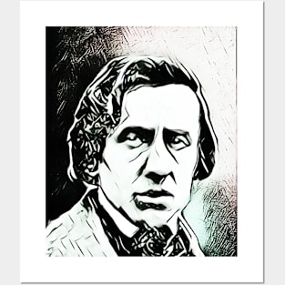Frédéric Chopin Black and White Portrait | Frédéric Chopin Artwork 3 Posters and Art